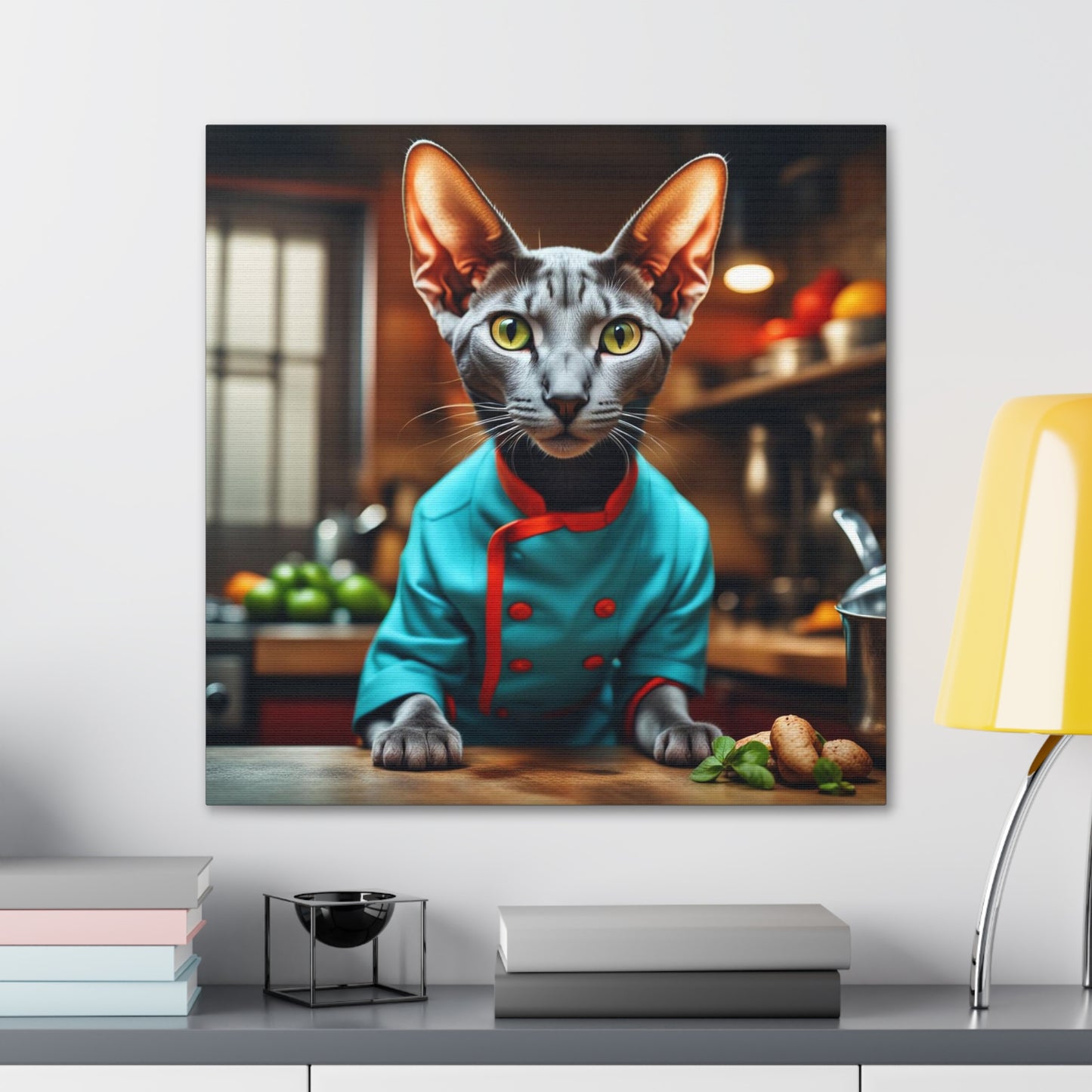 The Head Chef Cat Profession NFT Art Canvas Gallery Wraps