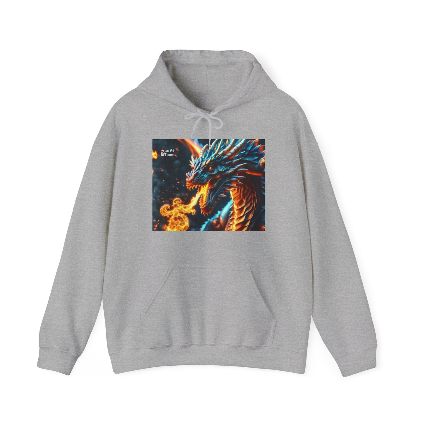 Fan Inspired Fire-Breathing Dragon NFT Art Unisex Heavy Blend™ Hooded Sweatshirt