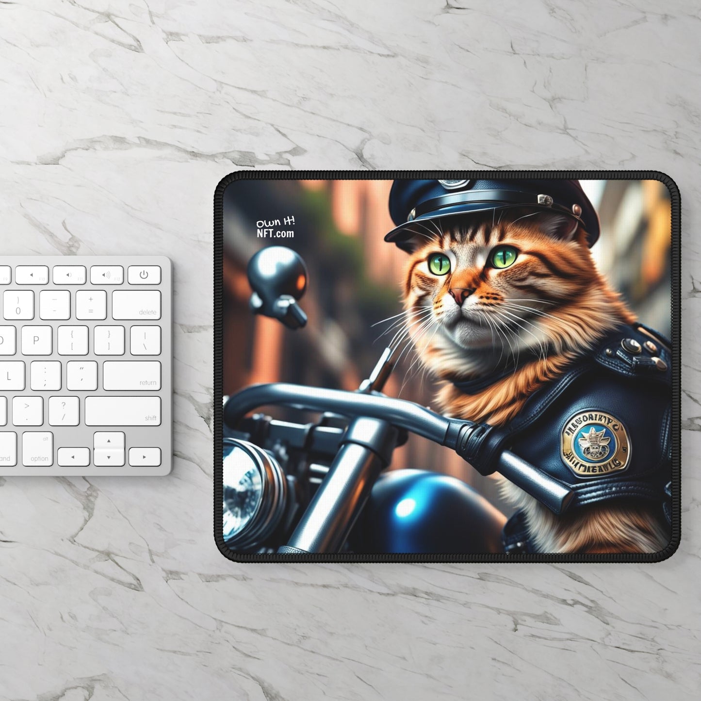 The Police Officer Cat Profession NFT Art Gaming Mouse Pad