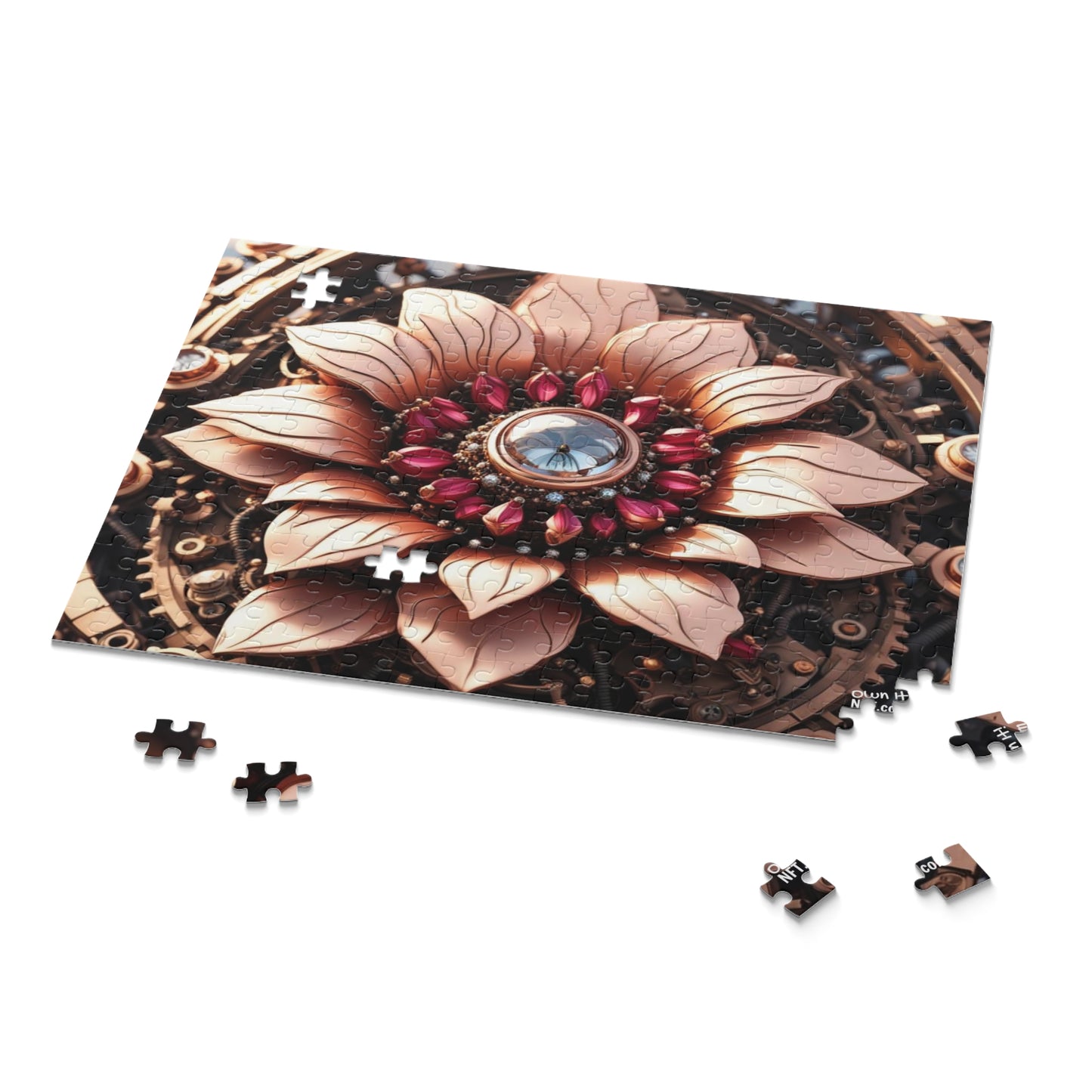 Steampunk Dahlia Flower NFT Art Collection Puzzle (120, 252, 500-Piece)