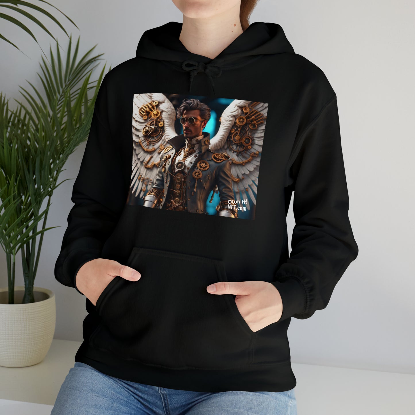 Steampunk Angel NFT Art Unisex Heavy Blend™ Hooded Sweatshirt