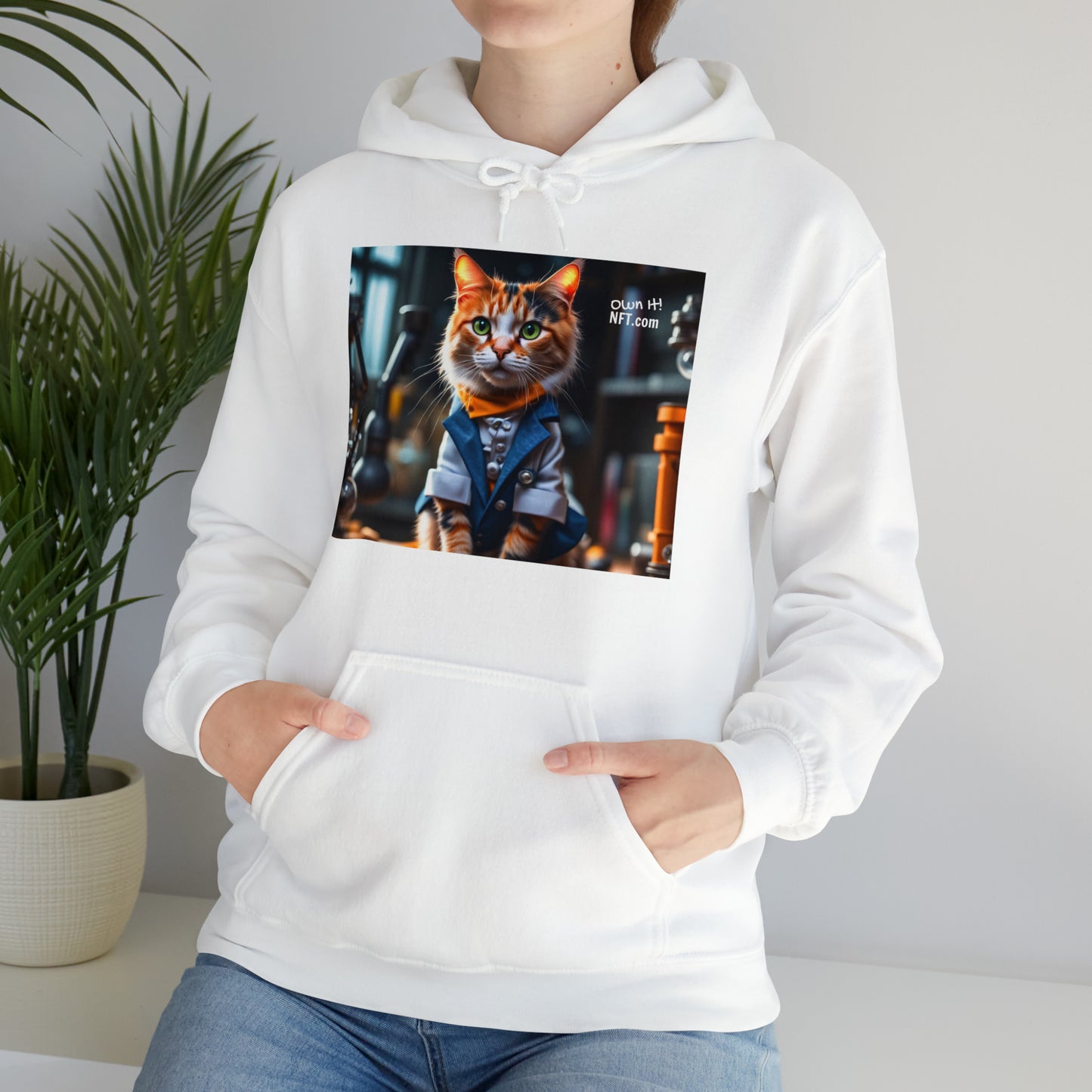 The Scientist Cat Profession NFT Art Unisex Heavy Blend™ Hooded Sweatshirt