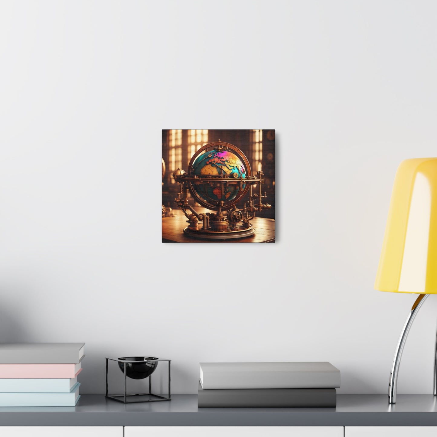 Steampunk World Globe NFT Art Canvas Gallery Wraps