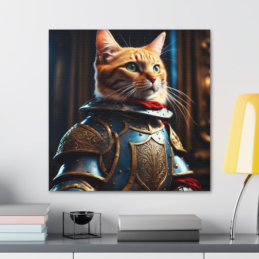 The Knight of the Round Table Cat Profession NFT Art Canvas Gallery Wraps