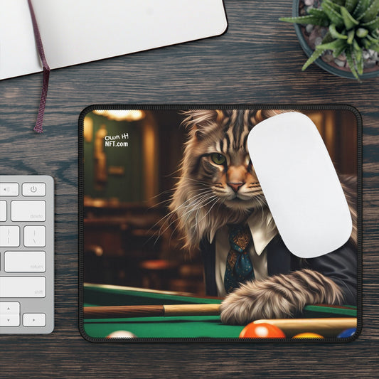 The Pool Shark Cat Profession NFT Art Gaming Mouse Pad