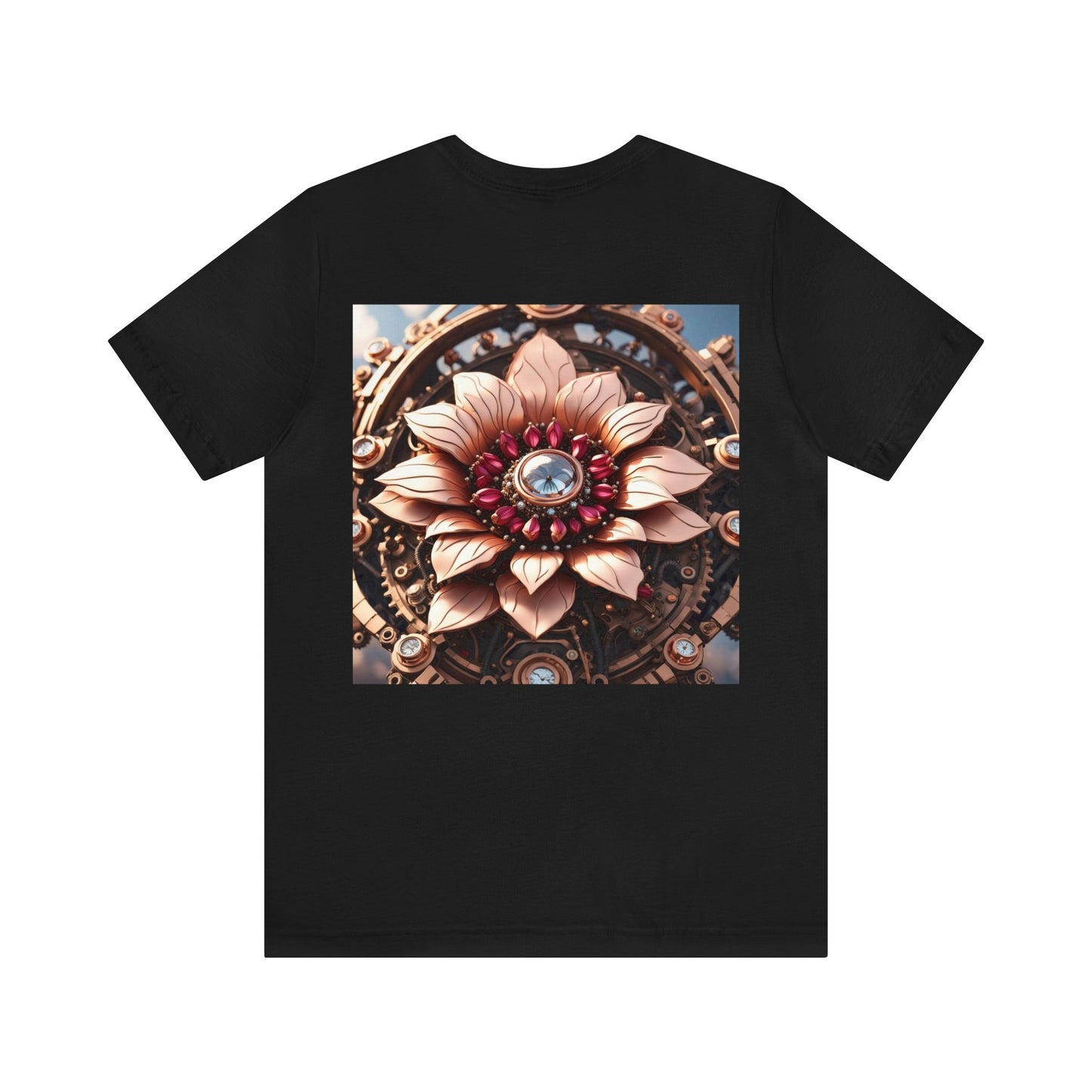 Steampunk Dahlia Flower NFT Unisex Jersey Short Sleeve Tee T-Shirt