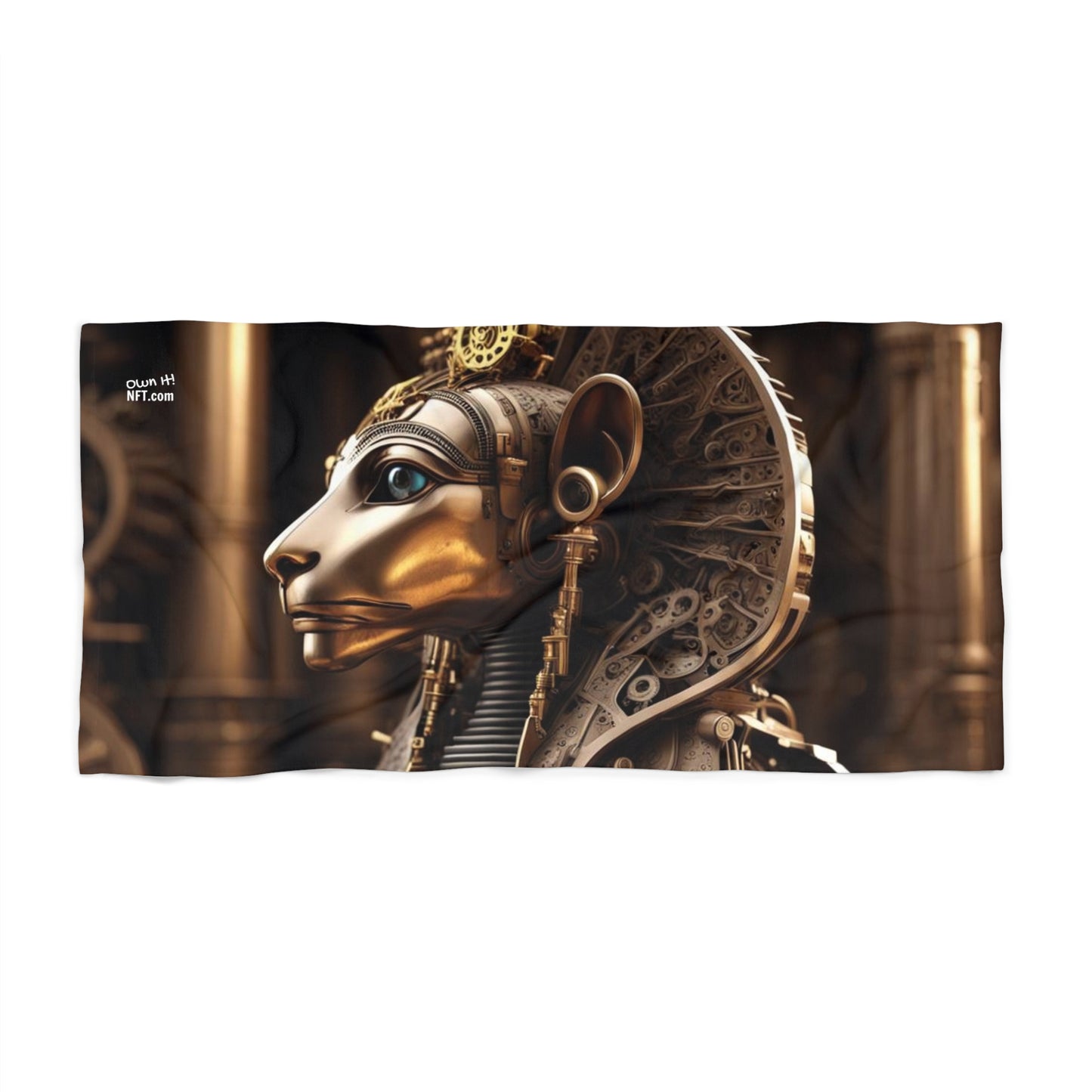 Steampunk Sphinx NFT Art Beach Towel