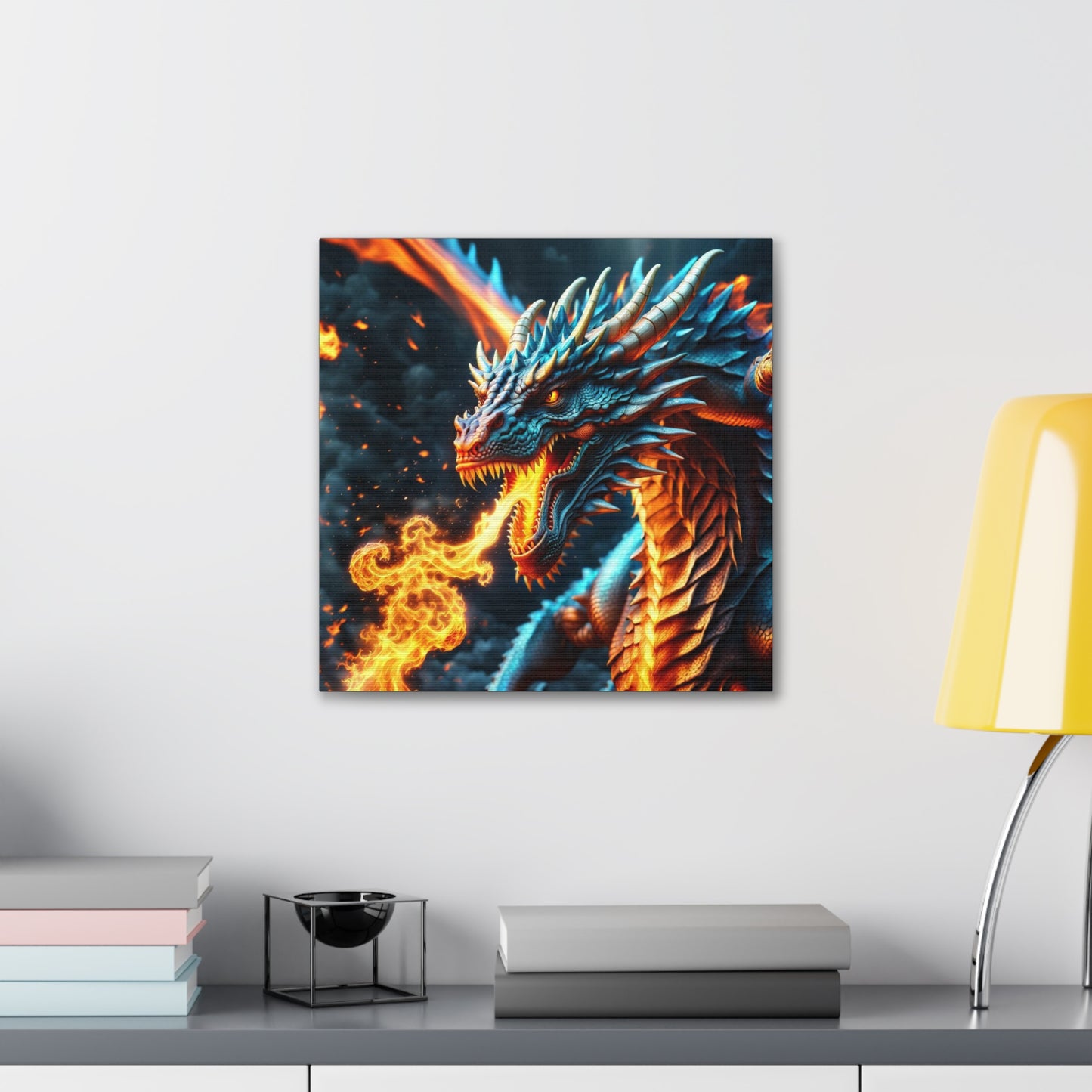 Fan Inspired Fire-Breathing Dragon NFT Art Canvas Gallery Wraps