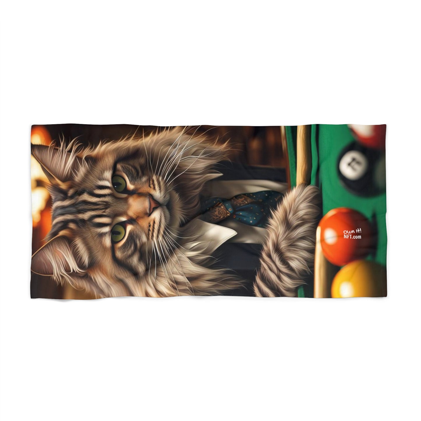 The Pool Shark Cat Profession NFT Art Beach Towel