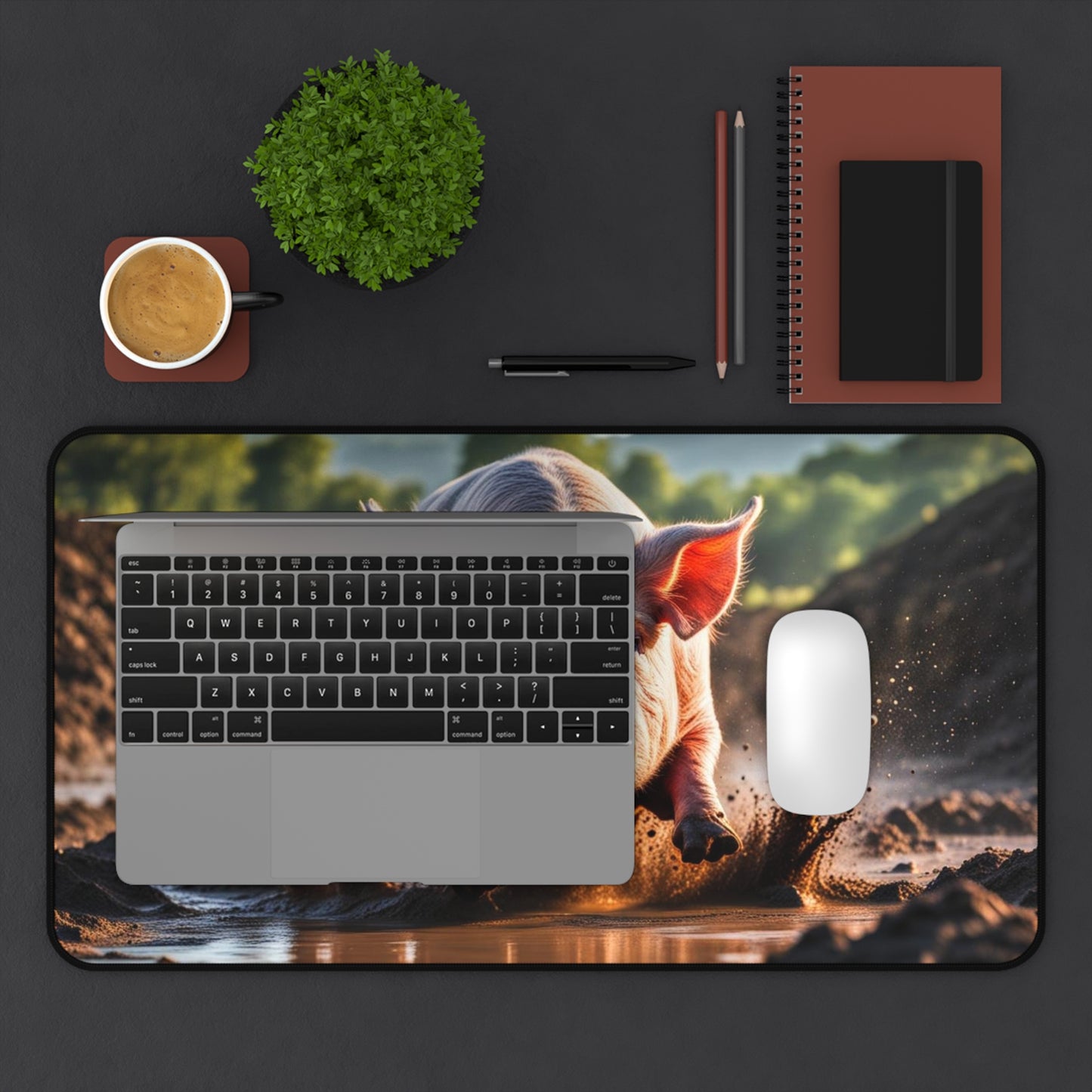 Pig in Mud Desk Mat