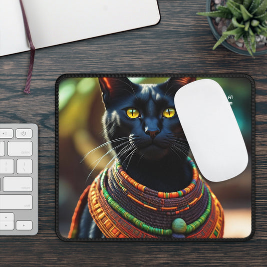 The African Chief Cat Profession NFT Art Gaming Mouse Pad