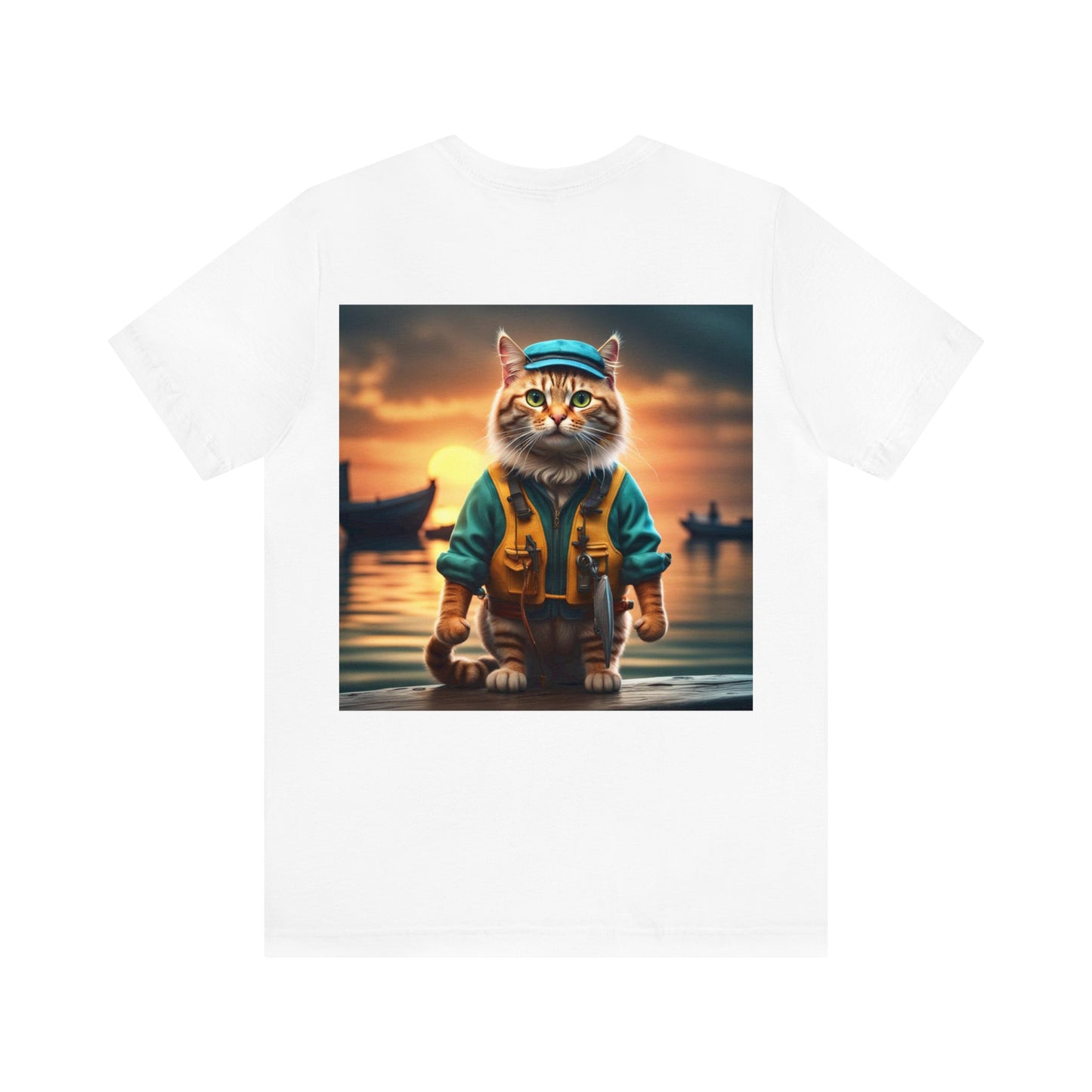 Fisherman Cat Profession NFT Art Unisex Jersey Short Sleeve Tee