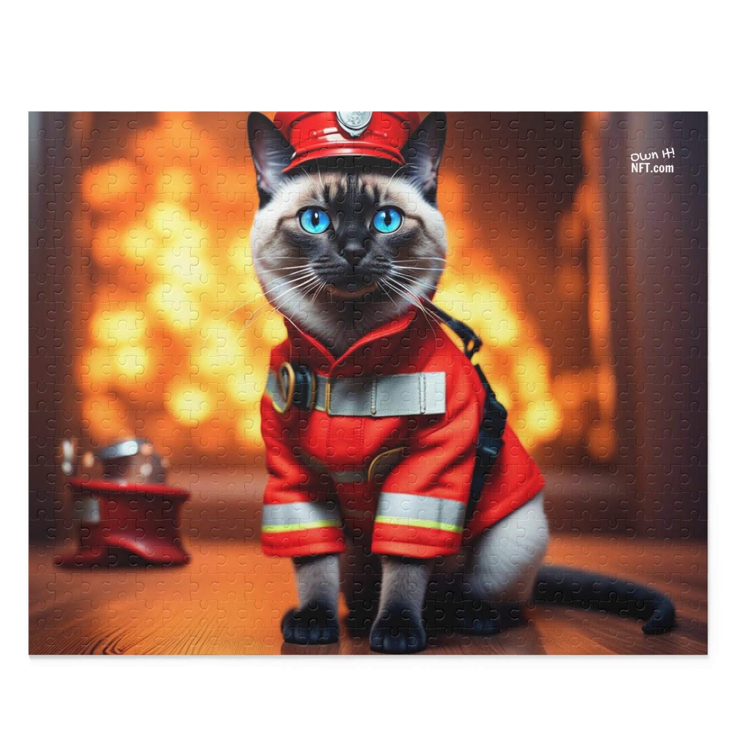 Fireman Cat Profession NFT Art Collection Puzzle (120, 252, 500-Piece)