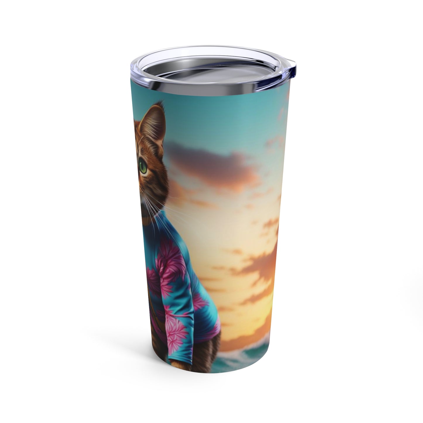 The Surf Instructor Cat Profession NFT Art Tumbler 20oz