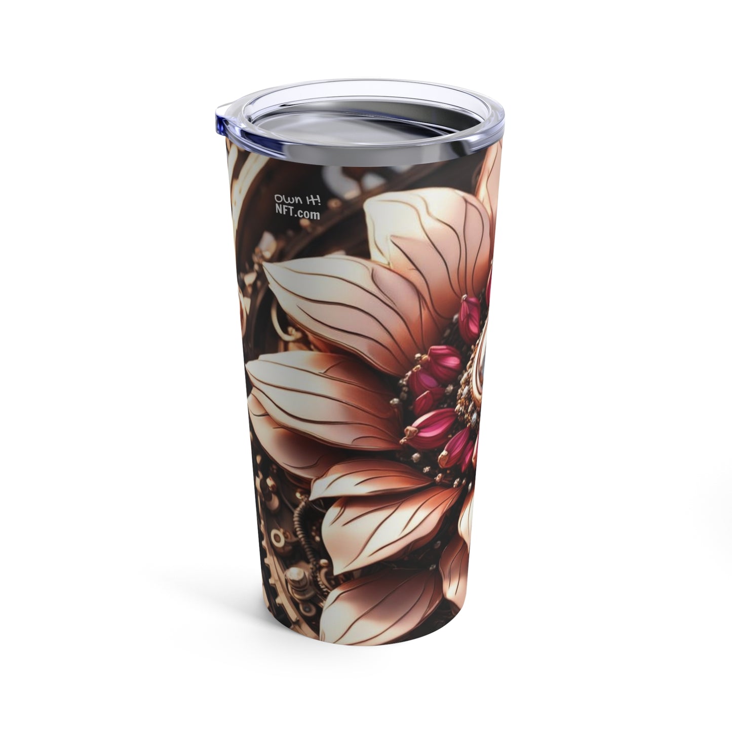 Steampunk Dahlia Flower NFT Art Tumbler 20oz