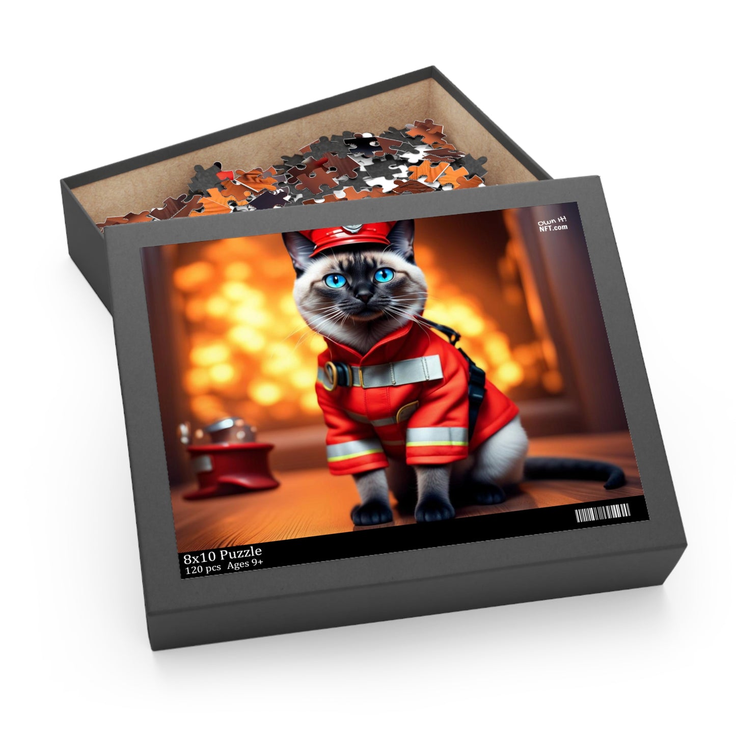 Fireman Cat Profession NFT Art Collection Puzzle (120, 252, 500-Piece)