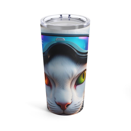 The Ski Instructor Cat Profession NFT Art Tumbler 20oz