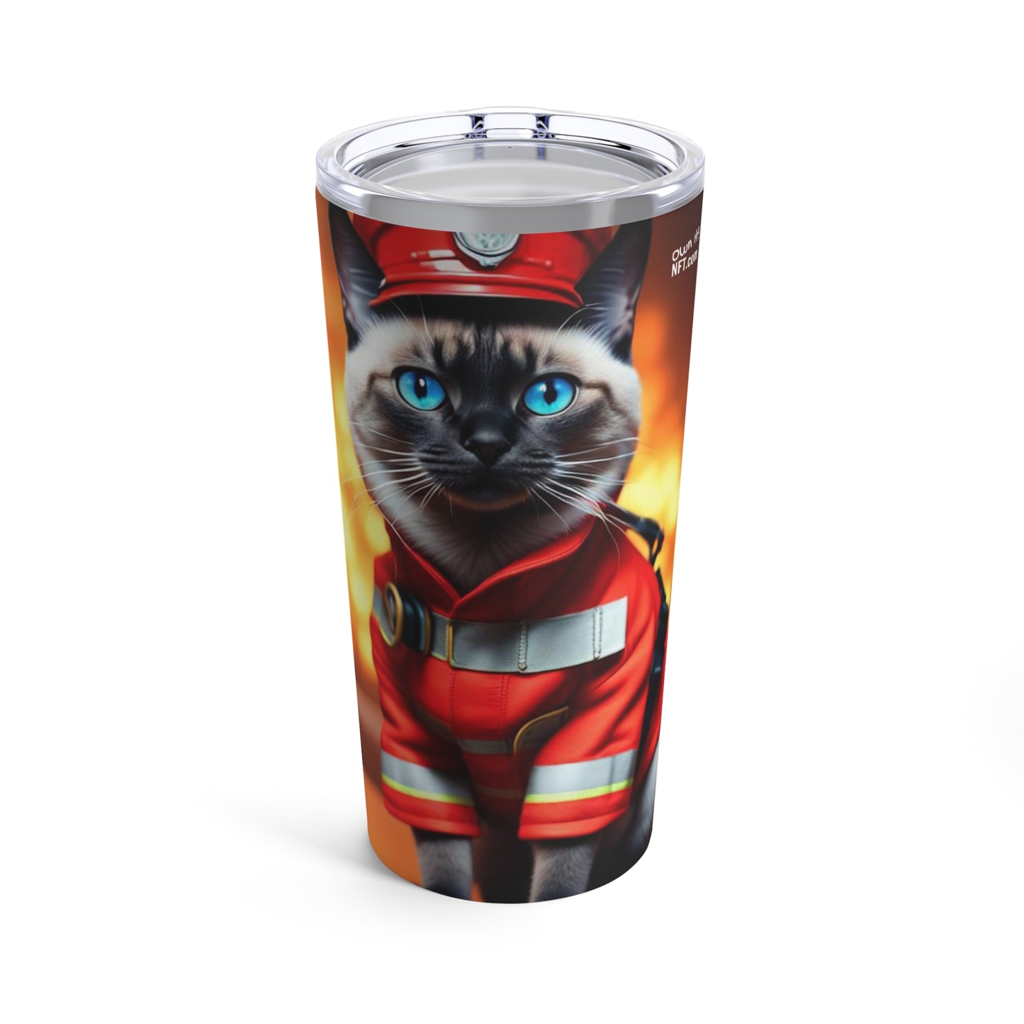 The Fireman Cat Profession NFT Art Tumbler 20oz