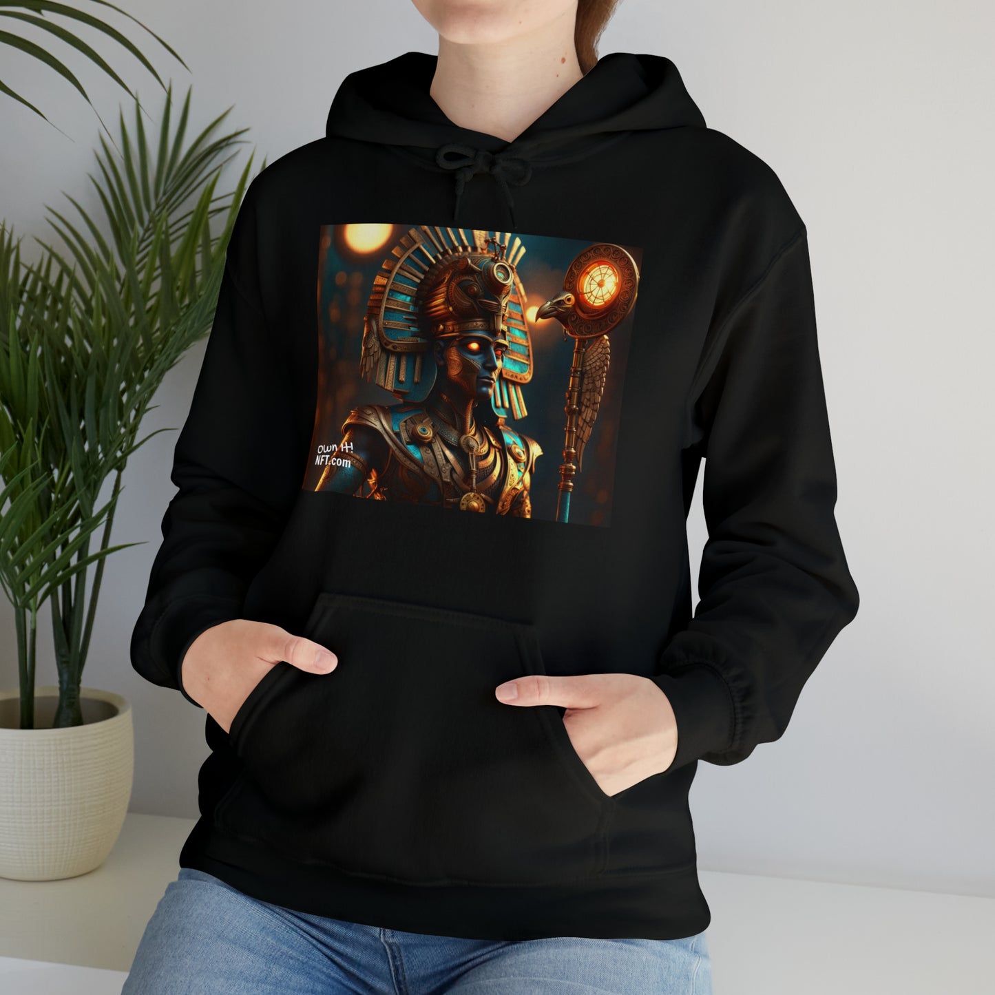 Steampunk Egyptian God Horus NFT Art Unisex Heavy Blend™ Hooded Sweatshirt