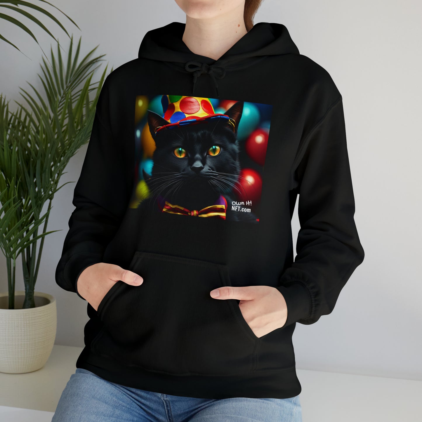 The Circus Clown Cat Profession NFT Art Unisex Heavy Blend™ Hooded Sweatshirt