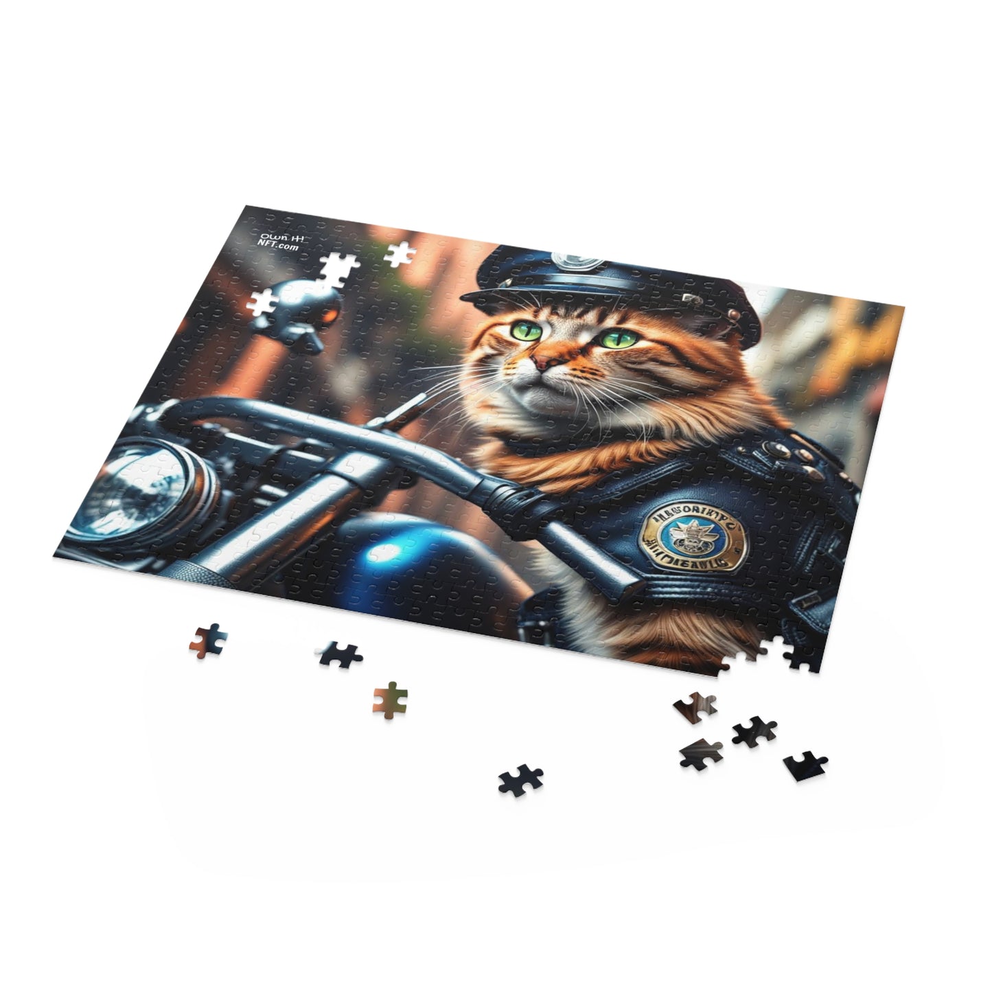 Police Officer Cat Profession NFT Art Collection Puzzle (120, 252, 500-Piece)