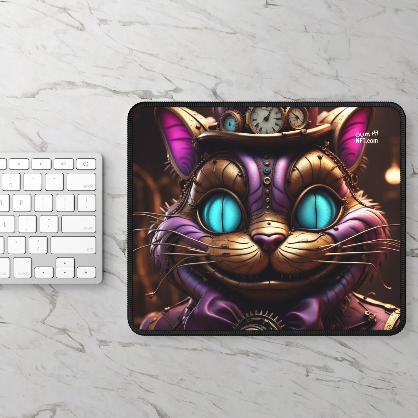 Steampunk Cat NFT Art Gaming Mouse Pad