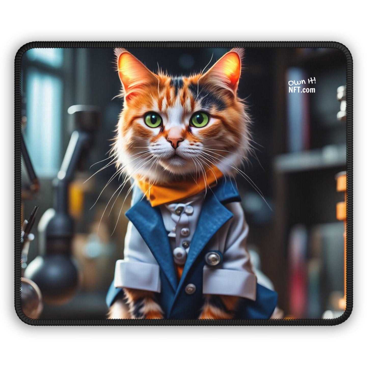 The Scientist Cat Profession NFT Art Gaming Mouse Pad