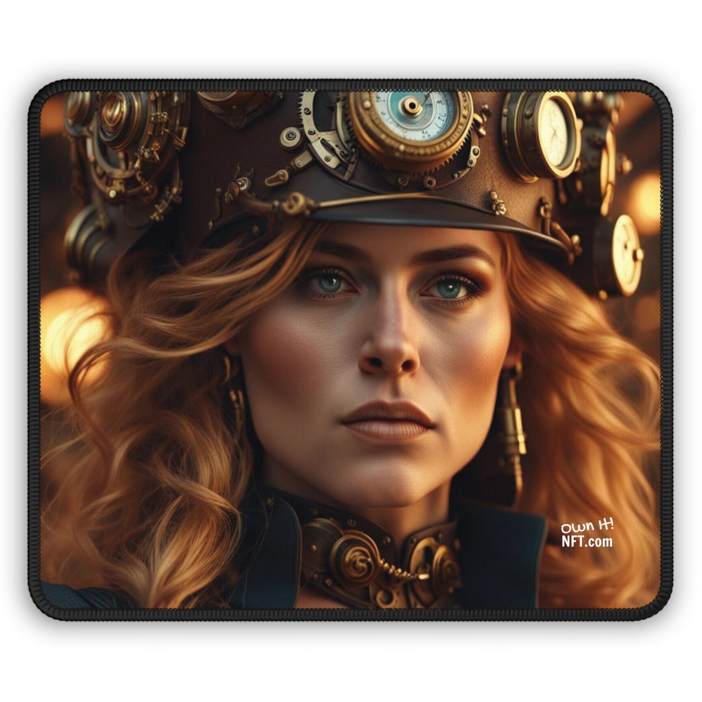 Steampunk Norse Goddess Freyja NFT Art Gaming Mouse Pad