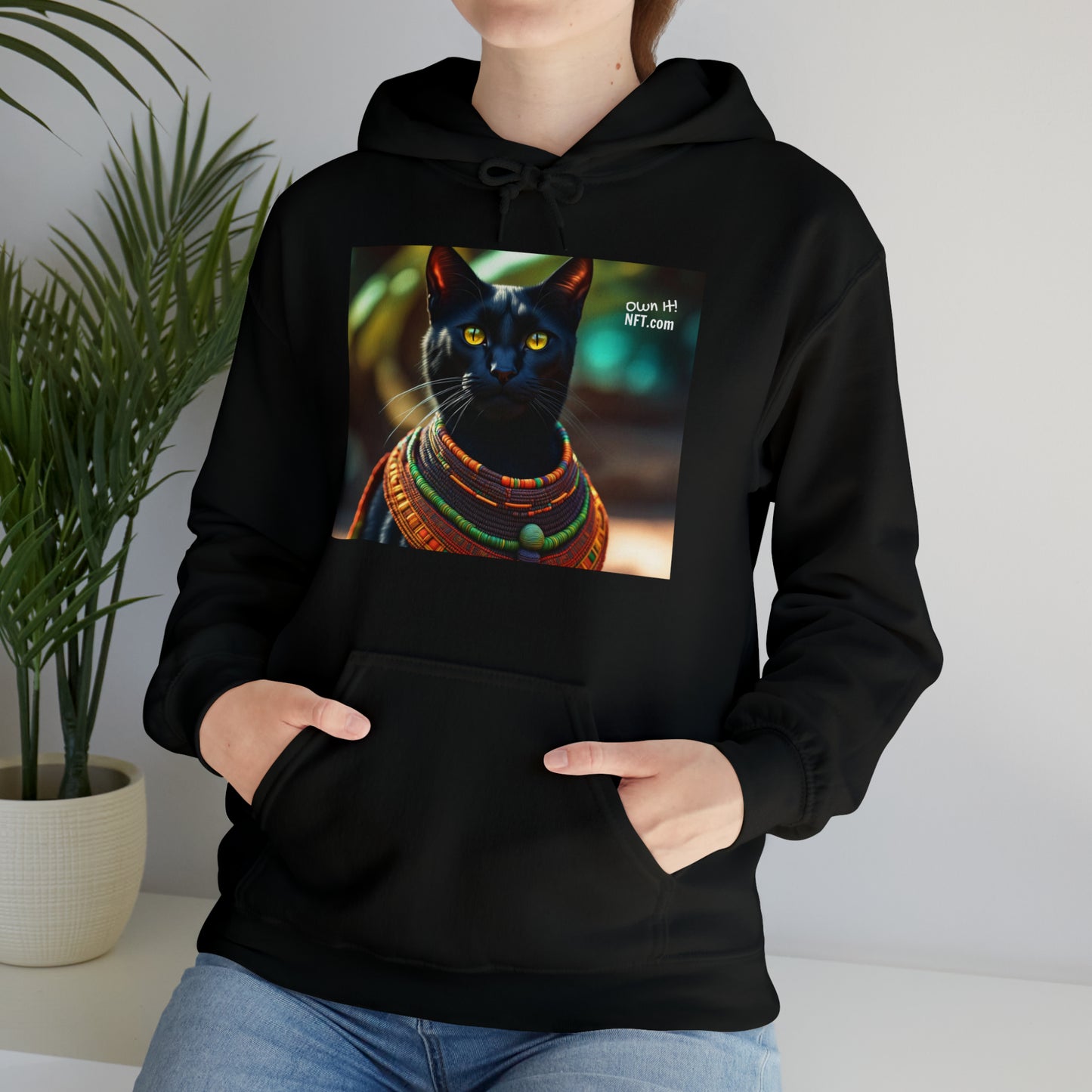 The African Chief Cat Profession NFT Art Unisex Heavy Blend™ Hooded Sweatshirt