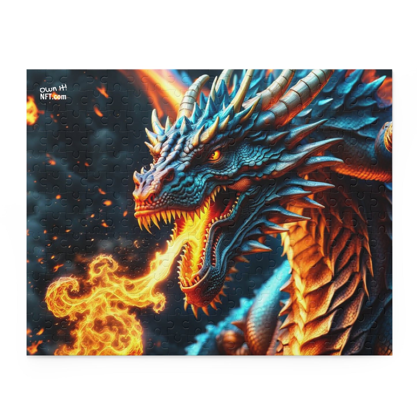 Fan Inspired Fire-Breathing Dragon NFT Art Collection Puzzle (120, 252, 500-Piece)