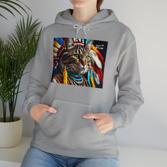 The American Indian Chief Cat Profession NFT Art Unisex Heavy Blend™ Hooded Sweatshirt