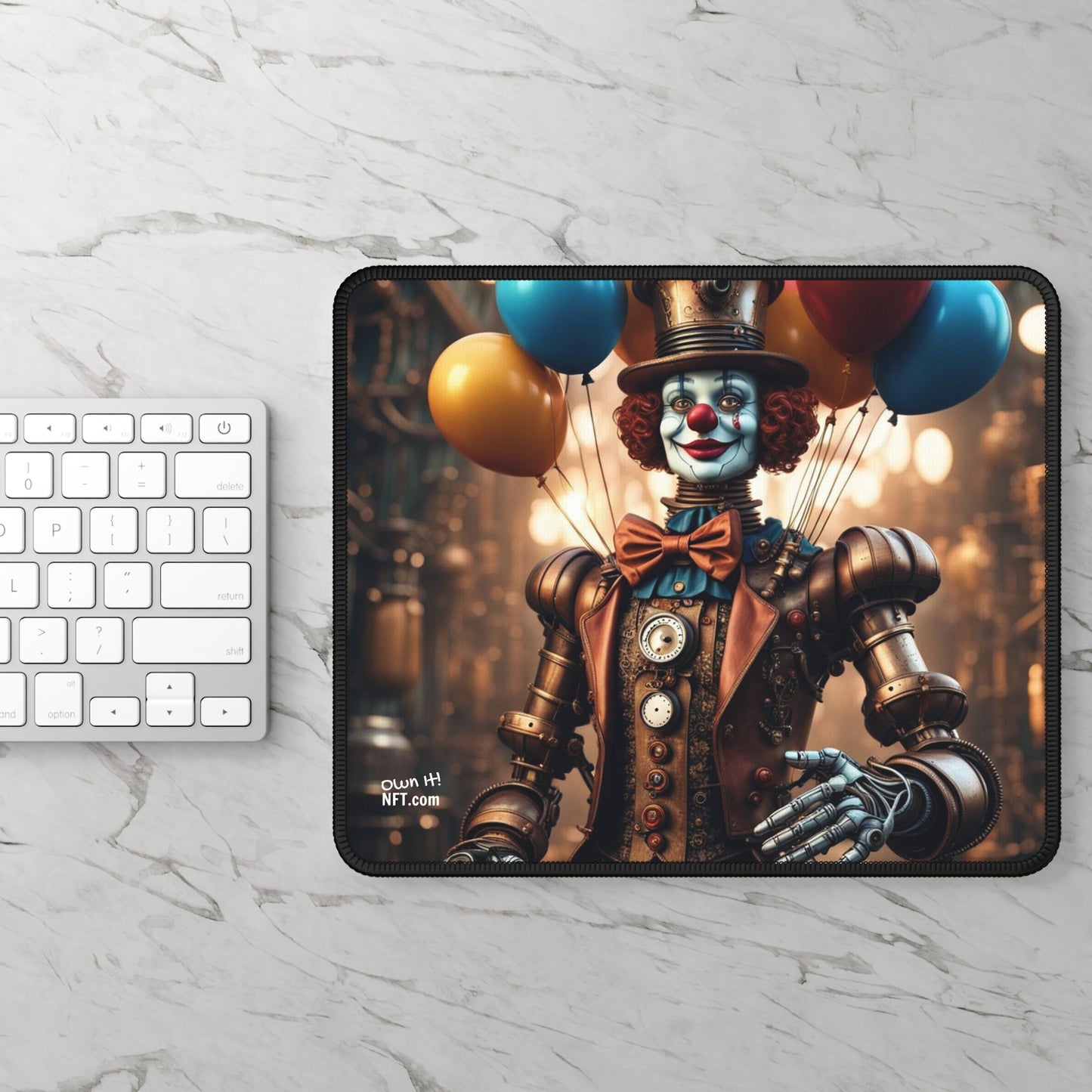 Steampunk Circus Clown NFT Art Gaming Mouse Pad