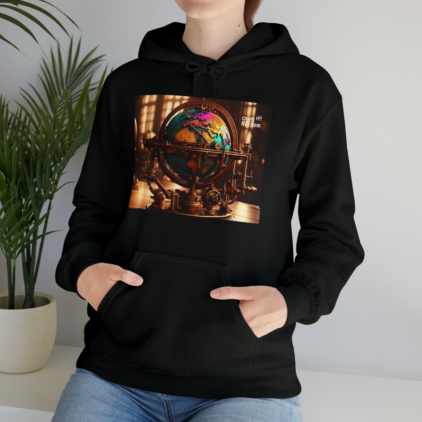 Steampunk World Globe NFT Art Unisex Heavy Blend™ Hooded Sweatshirt