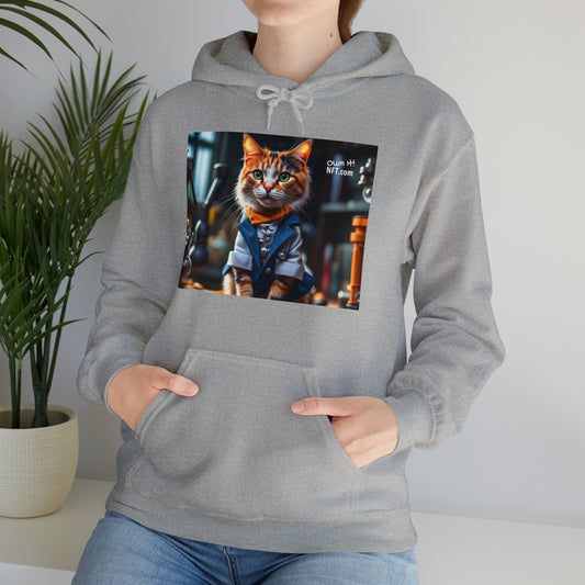 The Scientist Cat Profession NFT Art Unisex Heavy Blend™ Hooded Sweatshirt