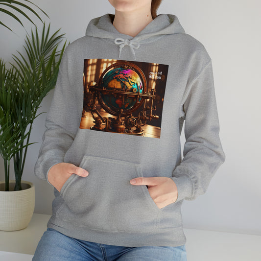 Steampunk World Globe NFT Art Unisex Heavy Blend™ Hooded Sweatshirt