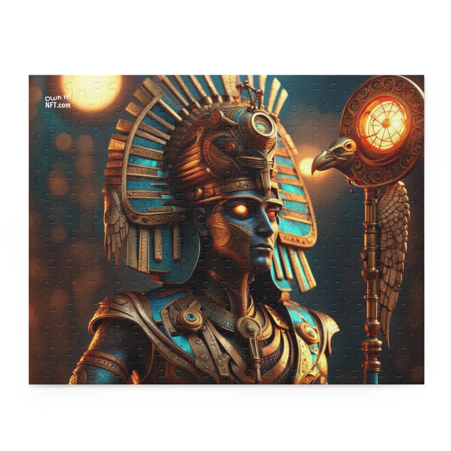 Steampunk Egyptian God Horus NFT Art Collection Puzzle (120, 252, 500-Piece)