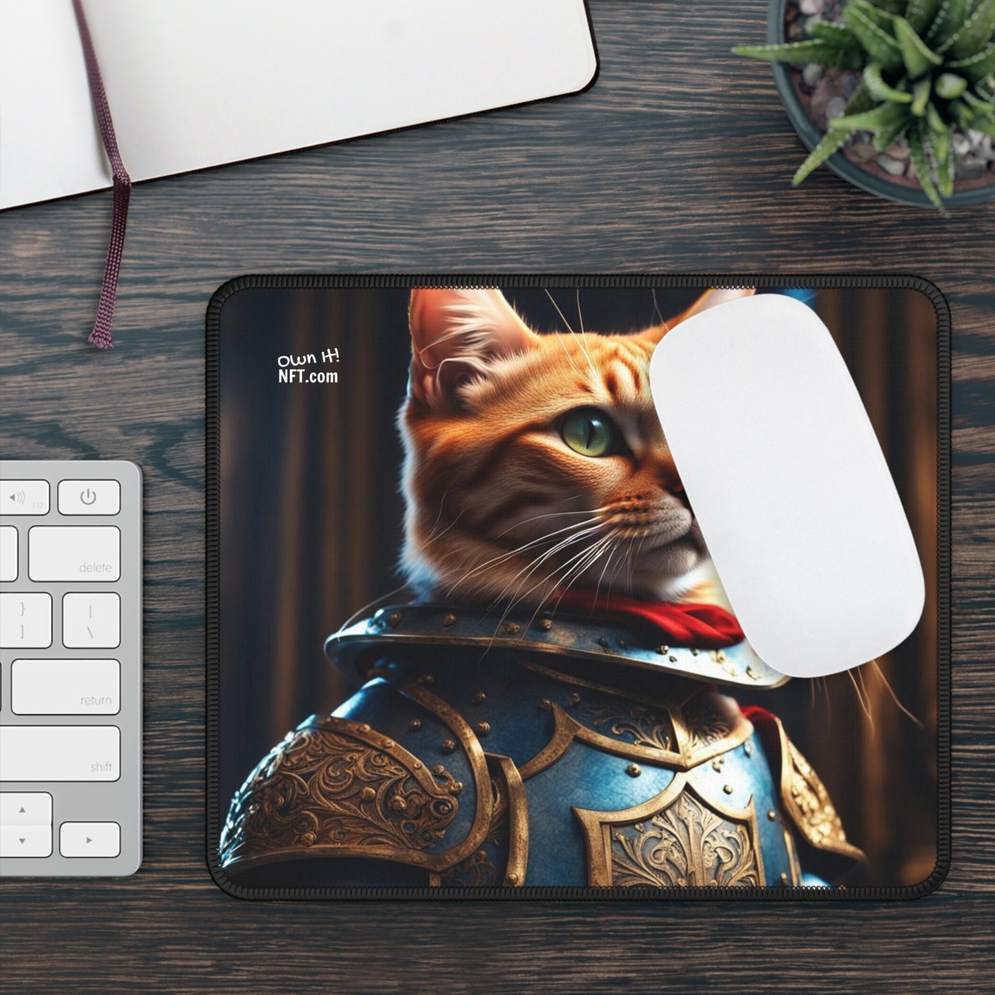 The Knight of the Round Table Cat Profession NFT Art Gaming Mouse Pad