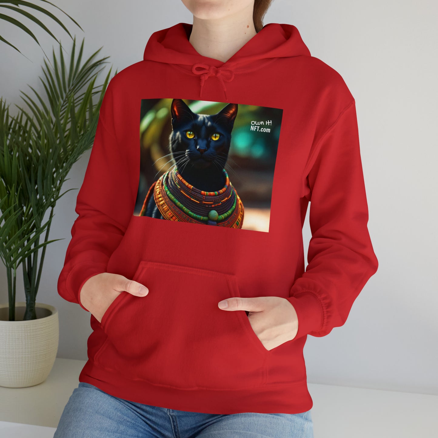 The African Chief Cat Profession NFT Art Unisex Heavy Blend™ Hooded Sweatshirt