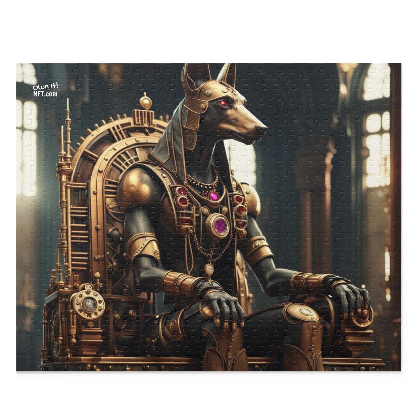 Steampunk Egyptian God Anubis NFT Art Collection Puzzle (120, 252, 500-Piece)