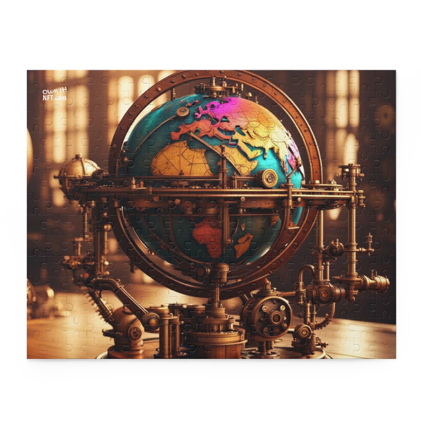 Steampunk World Globe NFT Art Collection Puzzle (120, 252, 500-Piece)