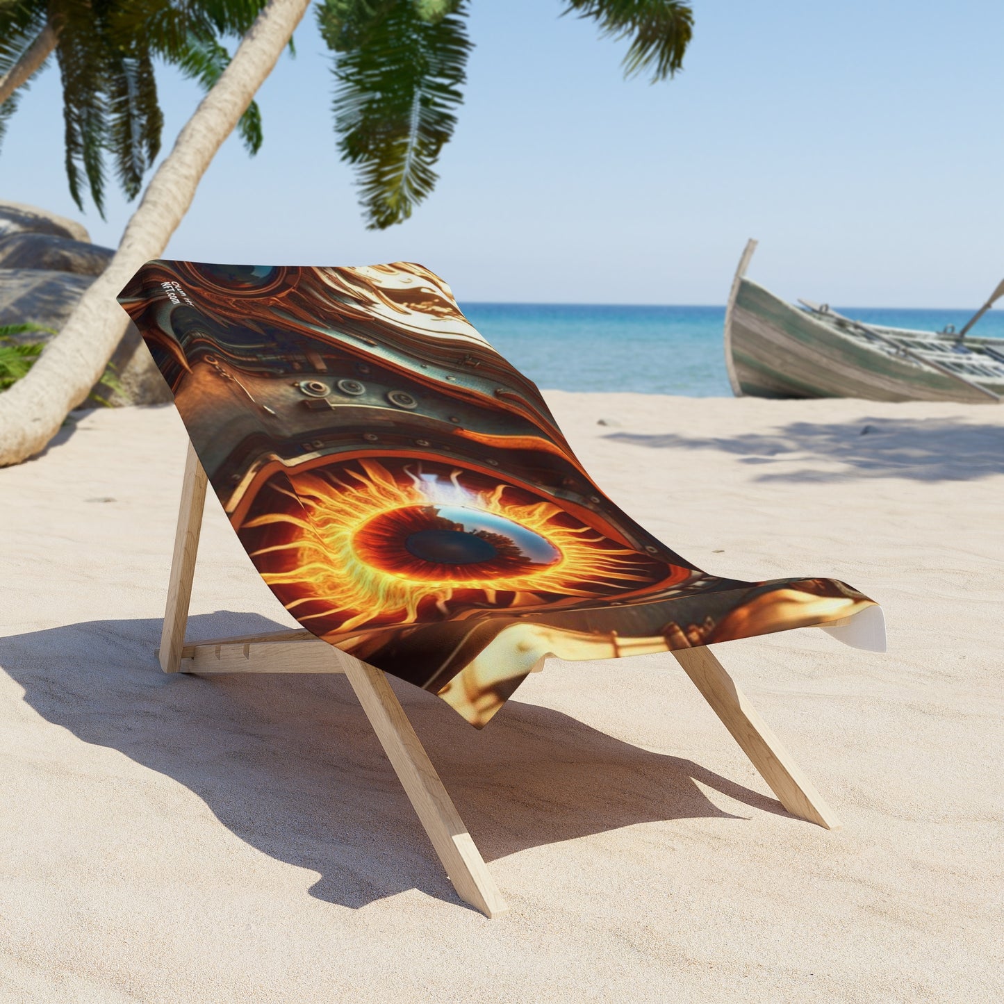 Steampunk Dragon's Eye NFT Art Beach Towel