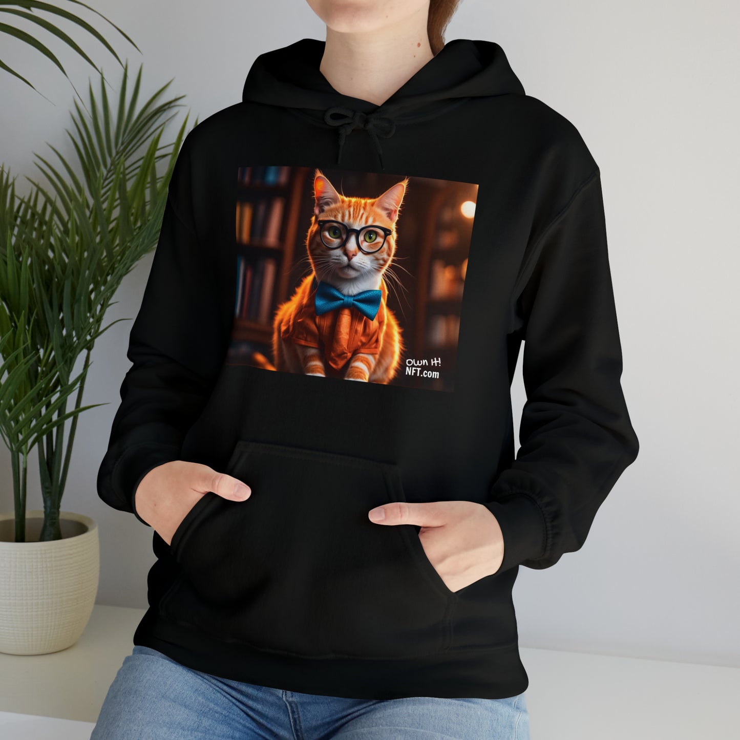 The Information Technology Cat Profession NFT Art Unisex Heavy Blend™ Hooded Sweatshirt