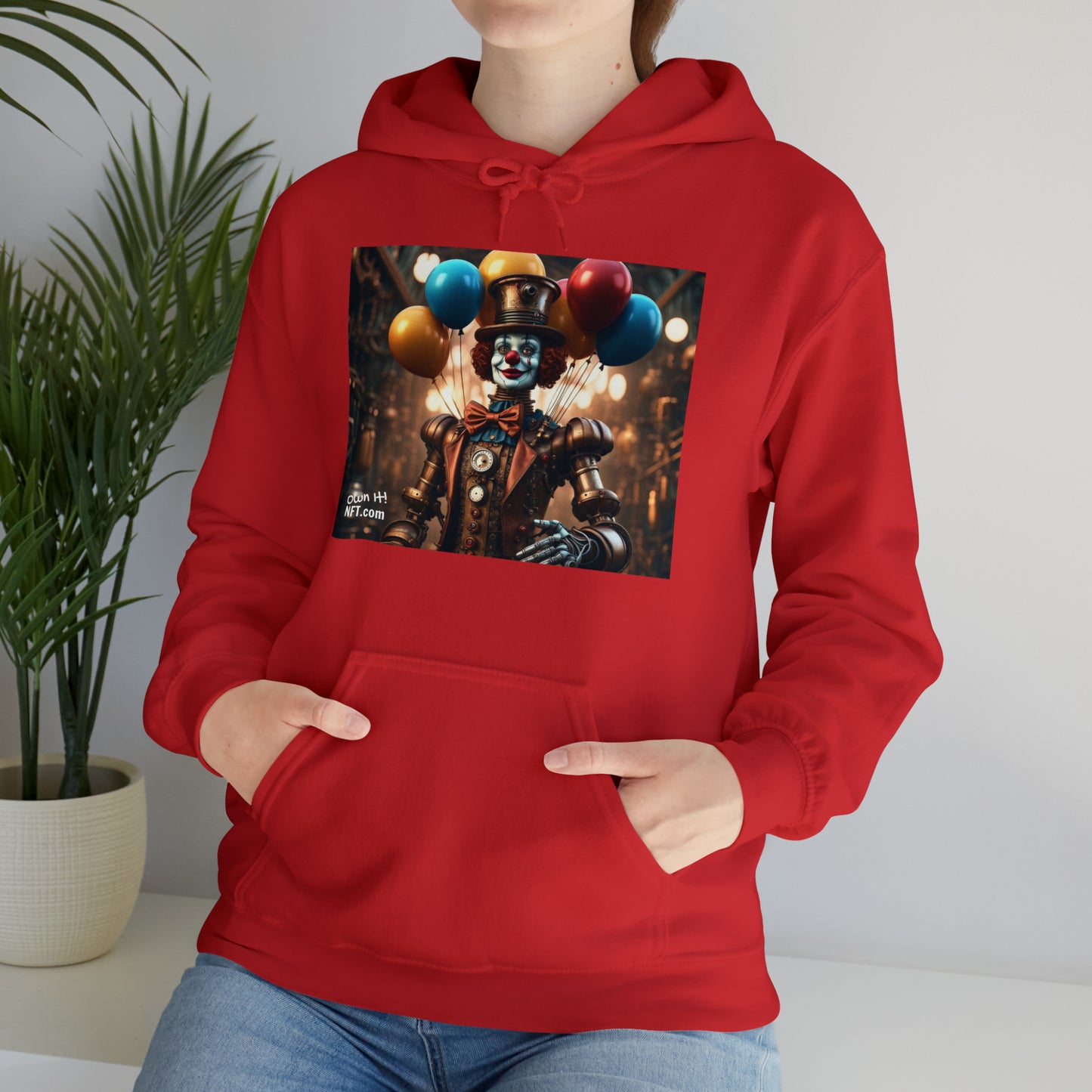 Steampunk Circus Clown NFT Art Unisex Heavy Blend™ Hooded Sweatshirt