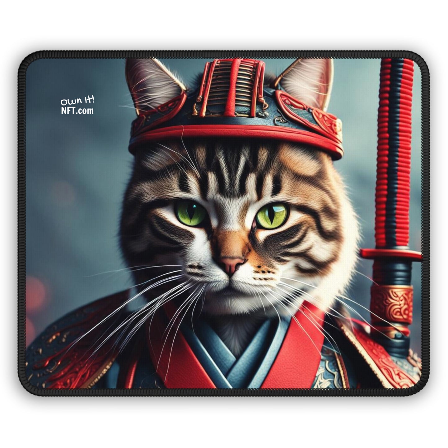 The Samurai Cat Profession NFT Art Gaming Mouse Pad