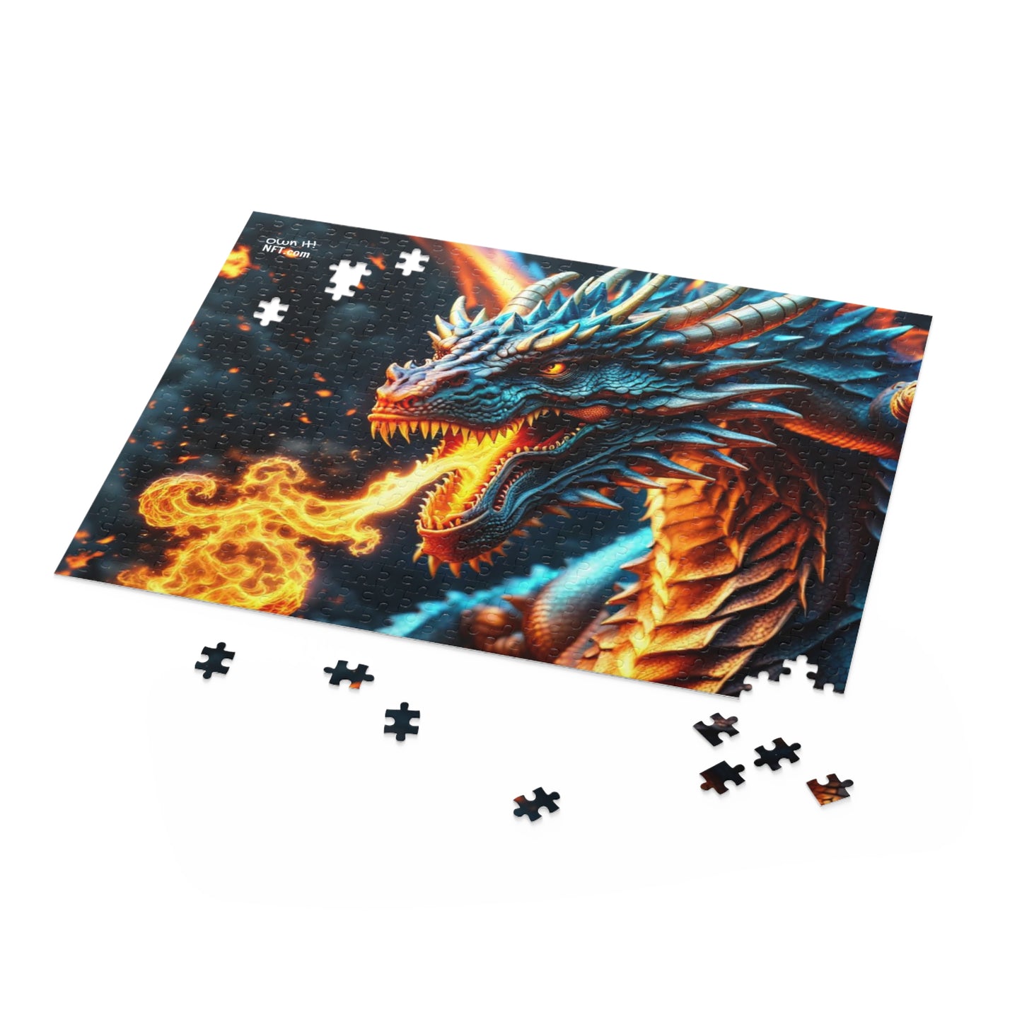 Fan Inspired Fire-Breathing Dragon NFT Art Collection Puzzle (120, 252, 500-Piece)