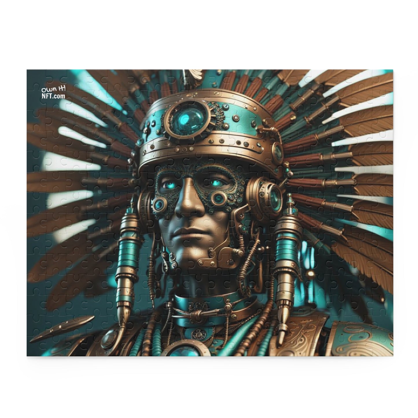 Steampunk American Indian Chief NFT Art Collection Puzzle (120, 252, 500-Piece)