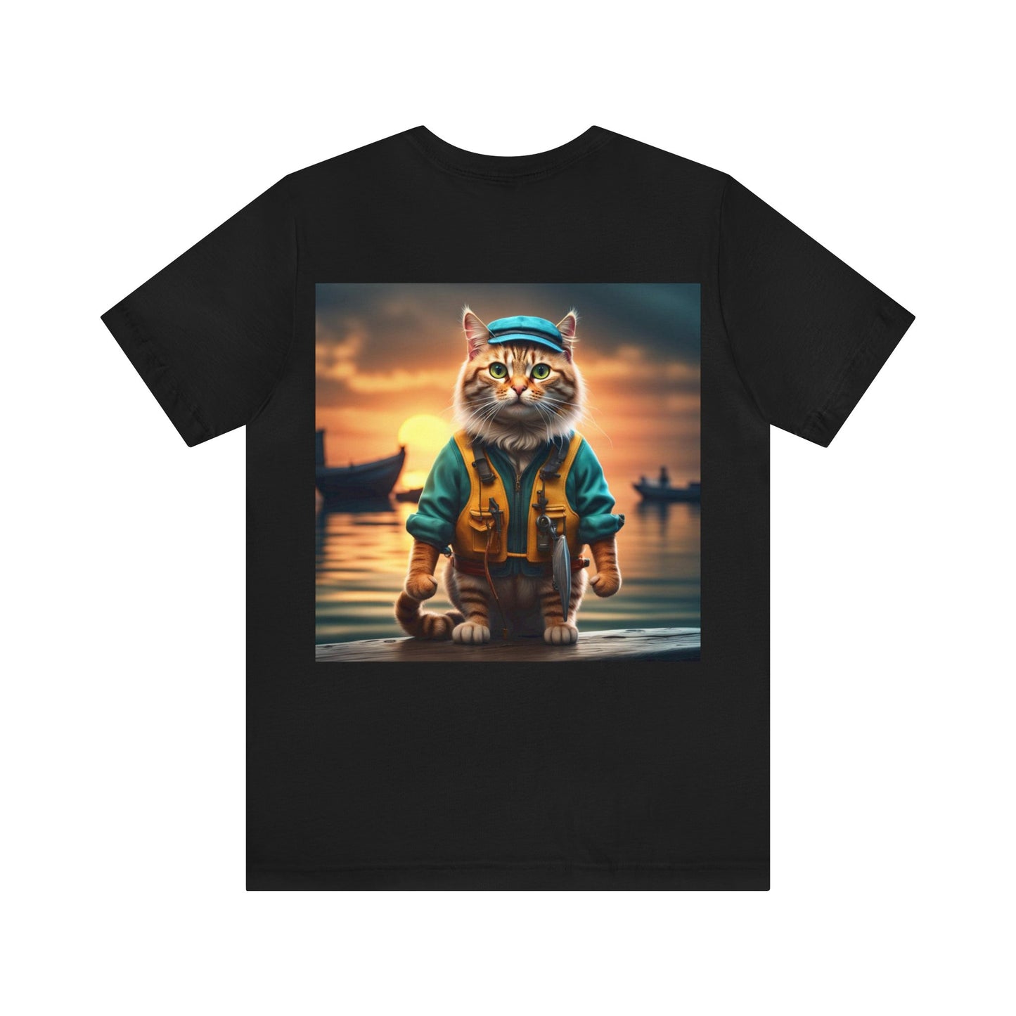 Fisherman Cat Profession NFT Art Unisex Jersey Short Sleeve Tee