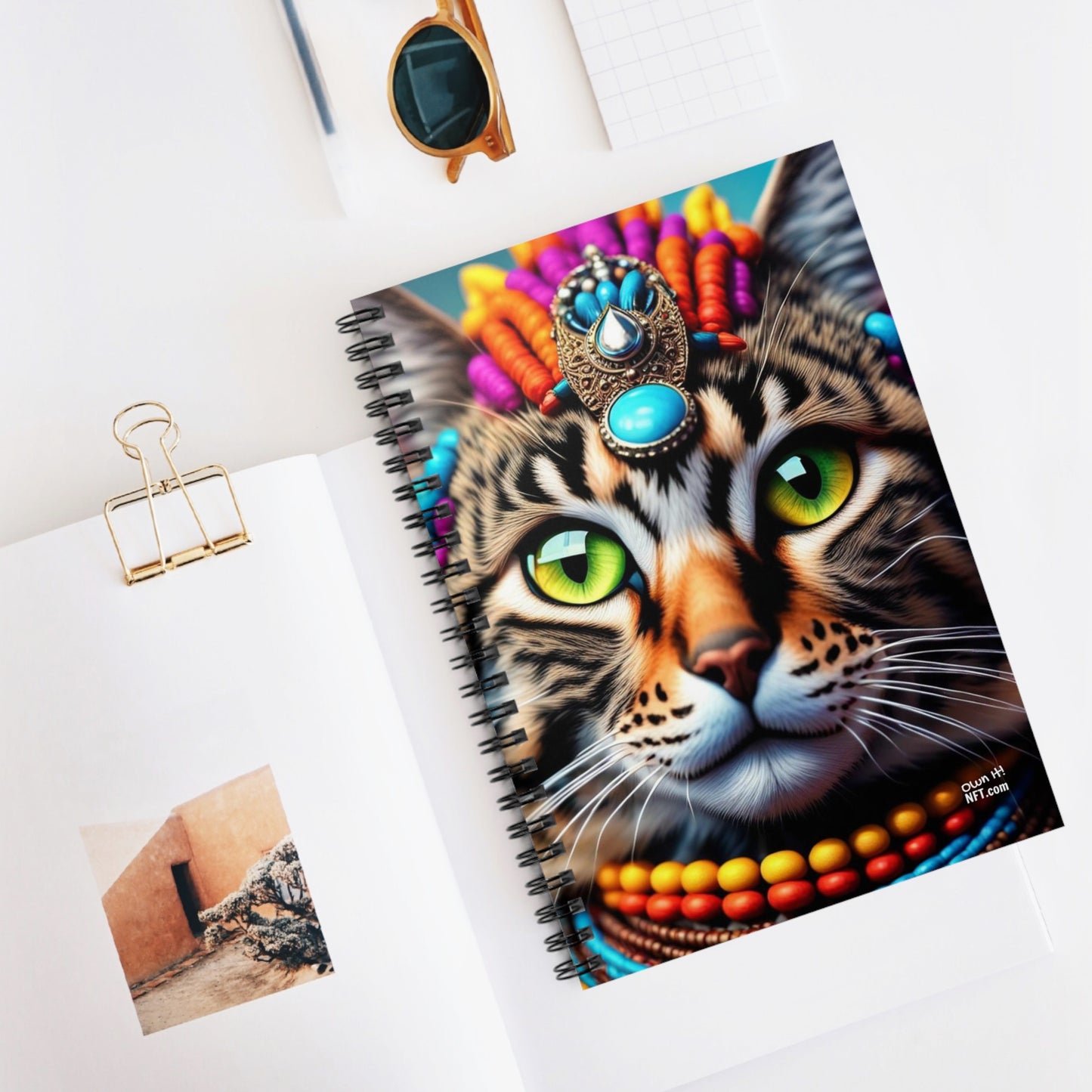 The India Princess Cat Profession NFT Art Spiral Notebook - Ruled Line