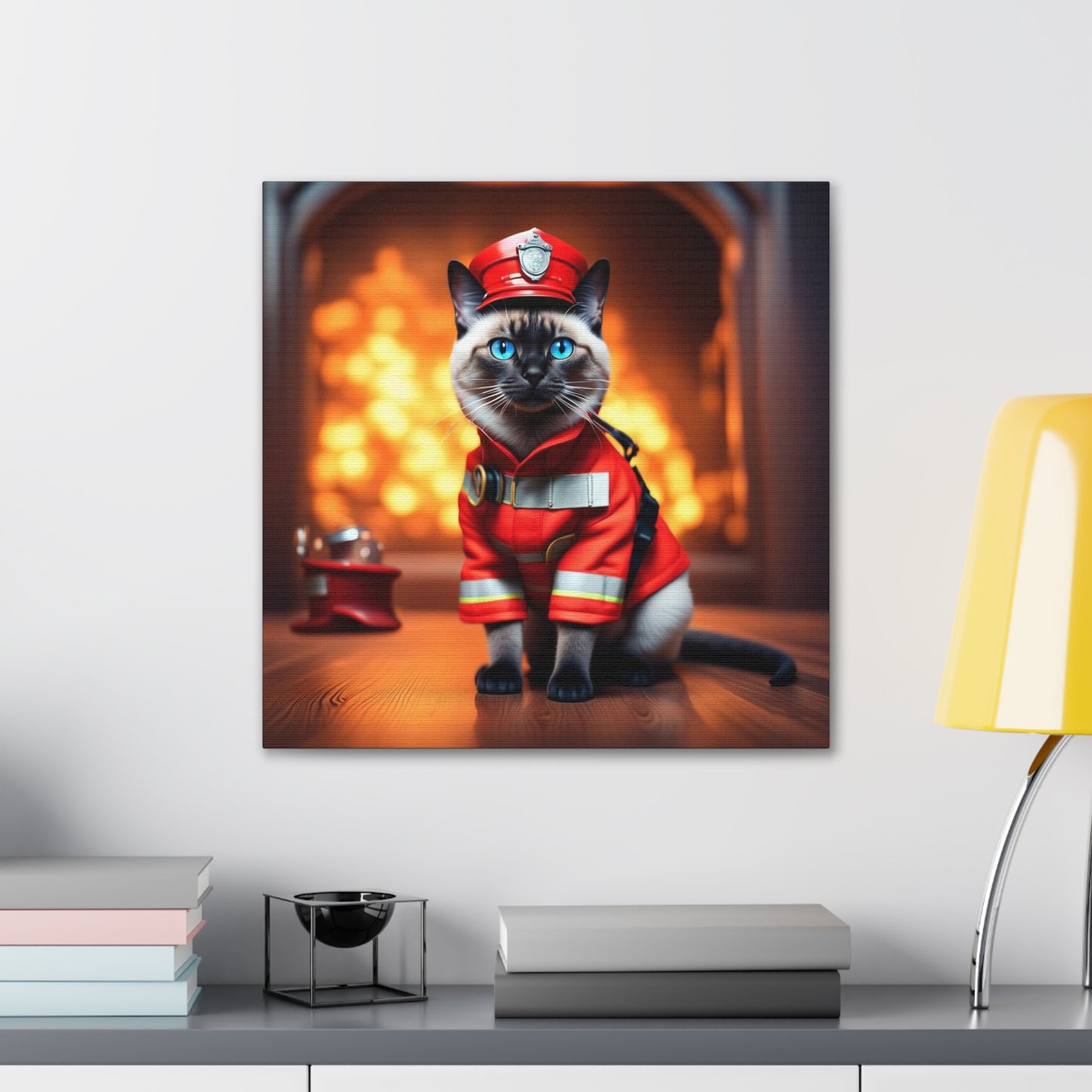 The Fireman Cat Profession NFT Art Canvas Gallery Wraps