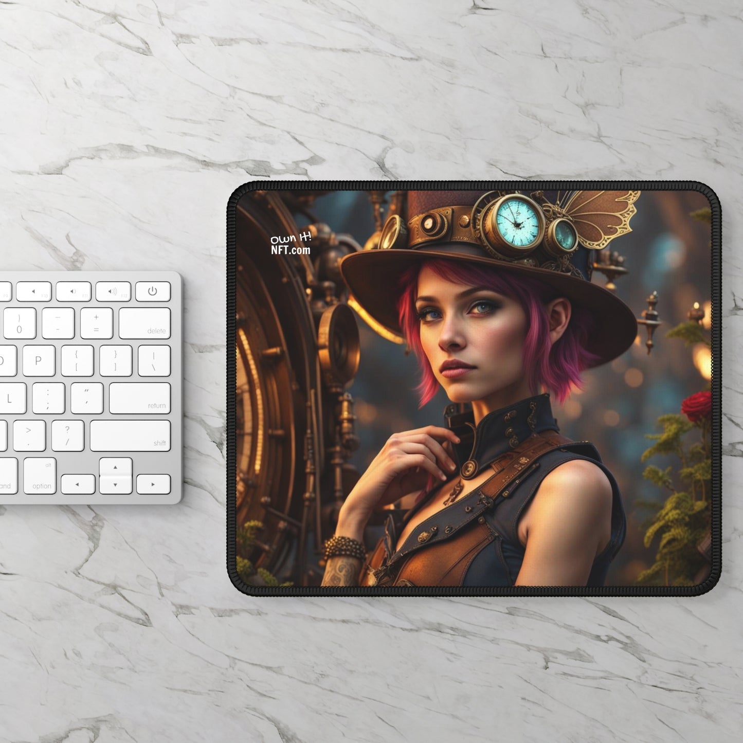 Steampunk Pixie NFT Art Gaming Mouse Pad